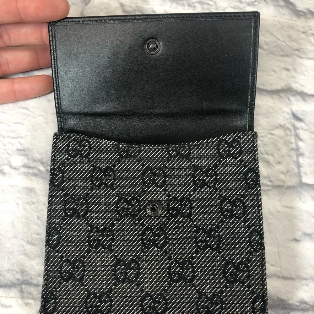 Gucci Authentic Vintage canvas & leather wallet Jackie O Monogram logo clutch - Picture 6 of 16